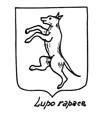 Image of the heraldic term: Lupo rapace